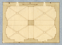 39836 Plattegrond van de onderste verdieping van het bastion Morgenster te Utrecht met aanduiding van de kruisgewelven.